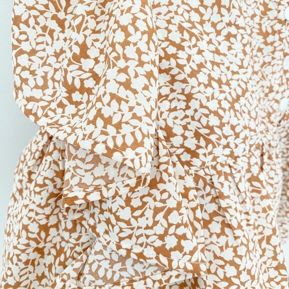 Vestique Orange and White Floral Crop Blouse - Picture 5 of 7